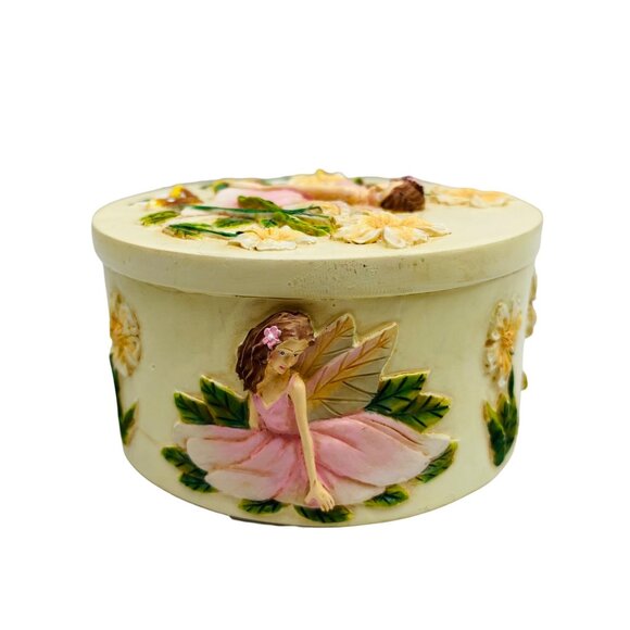 Spooniques Resin Fairy Trinket Box With Floral & Mushroom Embellishments - Picture 2 of 6